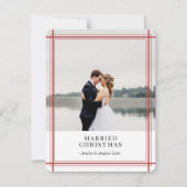 Kerstkaart met moderne rode lijnen (Voorkant)