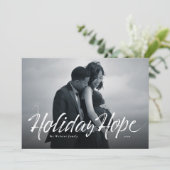 Kerstkaart met moderne script foto en kerstwens (Staand voorkant)