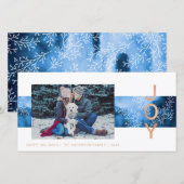 Kerstkaart met moderne waterverf-familiefoto (Voorkant / Achterkant)