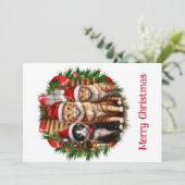 Kerstkaart met moppige katjes (Staand voorkant)