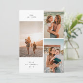 Kerstkaart met multi-fotogalerij in offset-stijl (Staand voorkant)