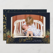 Kerstkaart met Navy lijst en confetti (Voorkant / Achterkant)