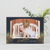 Kerstkaart met Navy lijst en confetti (Staand voorkant)