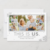 Kerstkaart met nep zilver van 'This Is Us' (Voorkant)