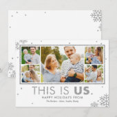 Kerstkaart met nep zilveren afwerking (Voorkant / Achterkant)