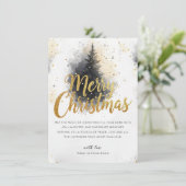 Kerstkaart met neutrale goud waterverf Merry Chris Kaart (Staand voorkant)