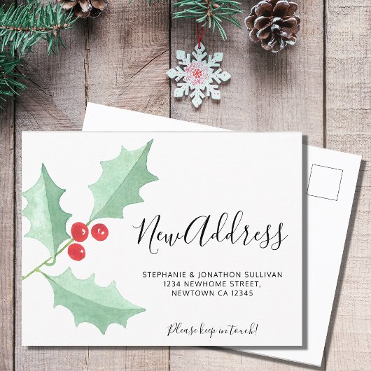 Kerstkaart met Nieuw Adres Verhuisbericht Aankondigingskaart