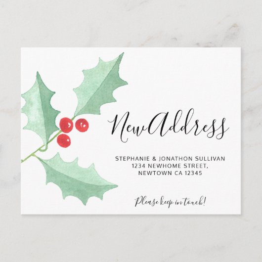 Kerstkaart met Nieuw Adres Verhuisbericht Aankondigingskaart (Voorkant)