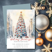 Kerstkaart met nieuwe adresaankondiging voor de st aankondiging