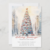 Kerstkaart met nieuwe adresaankondiging voor de st aankondiging (Voorkant)