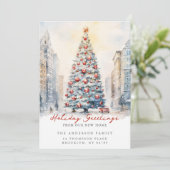 Kerstkaart met nieuwe adresaankondiging voor de st aankondiging (Staand voorkant)