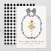 Kerstkaart met Notenkraker Ballet Boog Crest Kaart (Voorkant / Achterkant)