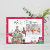 Kerstkaart met Notenkraker Ballet Vlak (Staand voorkant)