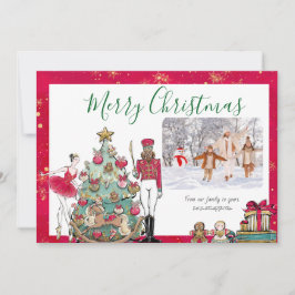 Kerstkaart met Notenkraker Ballet Vlak