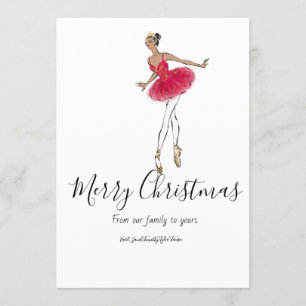 Kerstkaart met notenkraker balletdanser kaart