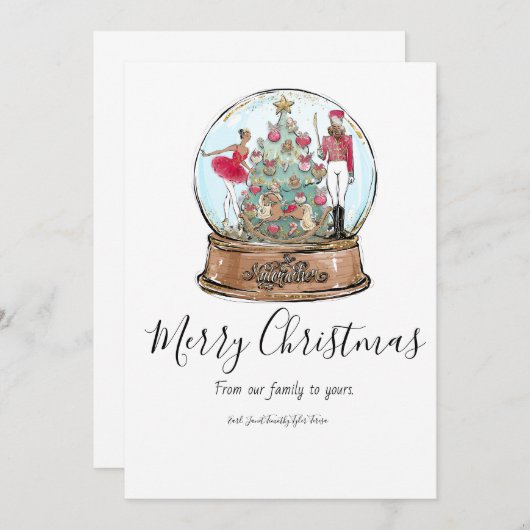 Kerstkaart met notenkraker balletdanser kaart (Voorkant / Achterkant)