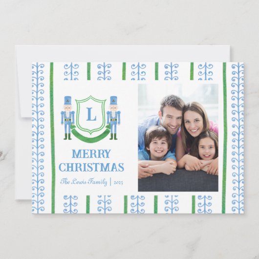 Kerstkaart met Notenkraker Monogram Kaart (Voorkant)