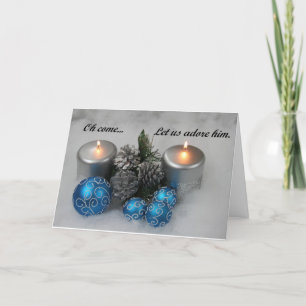 Kerstkaart met "Oh kom, laten we hem aanbidden" Feestdagen Kaart
