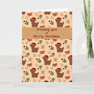 Kerstkaart met ondeugende puppy-sinterklaas-ginger kaart