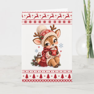 Kerstkaart met op maat gemaakte naam voor herten kaart