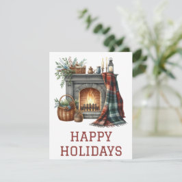Kerstkaart met open haard