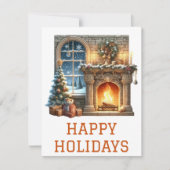 Kerstkaart met open haard (Voorkant)