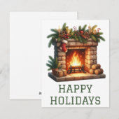 Kerstkaart met open haard (Voorkant / Achterkant)