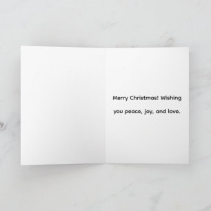 Kerstkaart met opgevouwen kerstwens kaart