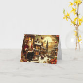 Kerstkaart met opgevouwen Victoriaanse Kerstman Kaart (Gele Bloem)