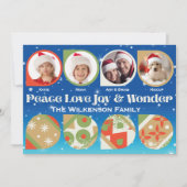 Kerstkaart met opvallende ornamenten (Voorkant)