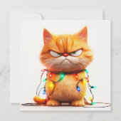 Kerstkaart met oranje tabby poezen drama (Voorkant)