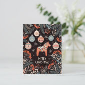 Kerstkaart met ornamenten (Staand voorkant)