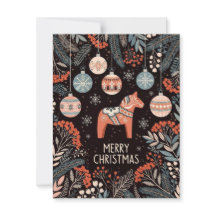Kerstkaart met ornamenten