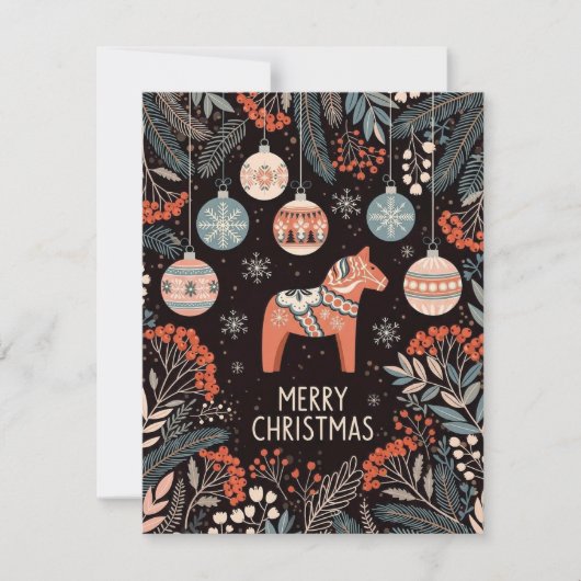 Kerstkaart met ornamenten (Voorkant)