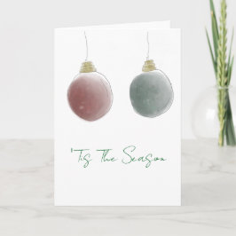 Kerstkaart met ornamenten bedankkaart