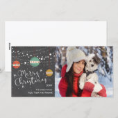 Kerstkaart met ornamenten op krijtbord (Voorkant / Achterkant)