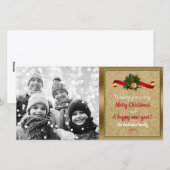 Kerstkaart met Oude Gouden Bel Vakantiefoto (Voorkant / Achterkant)