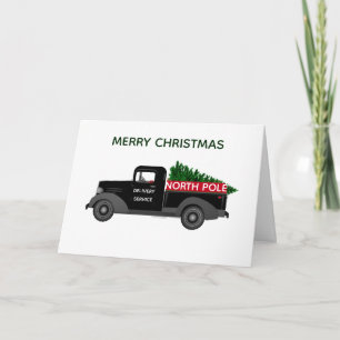 Kerstkaart met Oude Leveringswagen van de Noordpoo Kaart