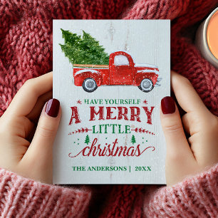 Kerstkaart met Oude Rode Truck
