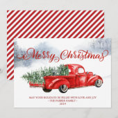 Kerstkaart met Oude Rode Truck Wenskaart (Voorkant / Achterkant)