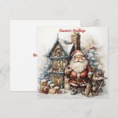 Kerstkaart met oude Sint (Voorkant / Achterkant)