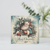 Kerstkaart met oude Sint (Staand voorkant)