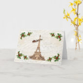Kerstkaart met oude Sint boven Parijs Kaart (Gele Bloem)