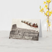 Kerstkaart met oude Sint over Rome Kaart (Gele Bloem)