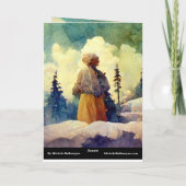 Kerstkaart met oude vrouw aquarel winter  kaart (Achterkant)
