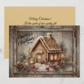 Kerstkaart met ouderwetse kerststal (Voorkant / Achterkant)