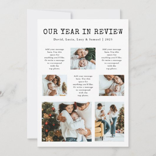 Kerstkaart met overzicht van het jaar (Voorkant)