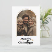 Kerstkaart met overzicht van het jaar en fotocolla (Staand voorkant)