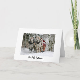 Kerstkaart met paard en slee van de Kerstman Feestdagen Kaart