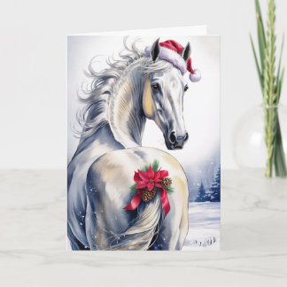 Kerstkaart met paard Feestdagen Kaart